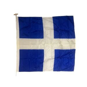 Vintage Canada Champlain Flag Blue White Cross Nautical Decor Nylon 90x90cm